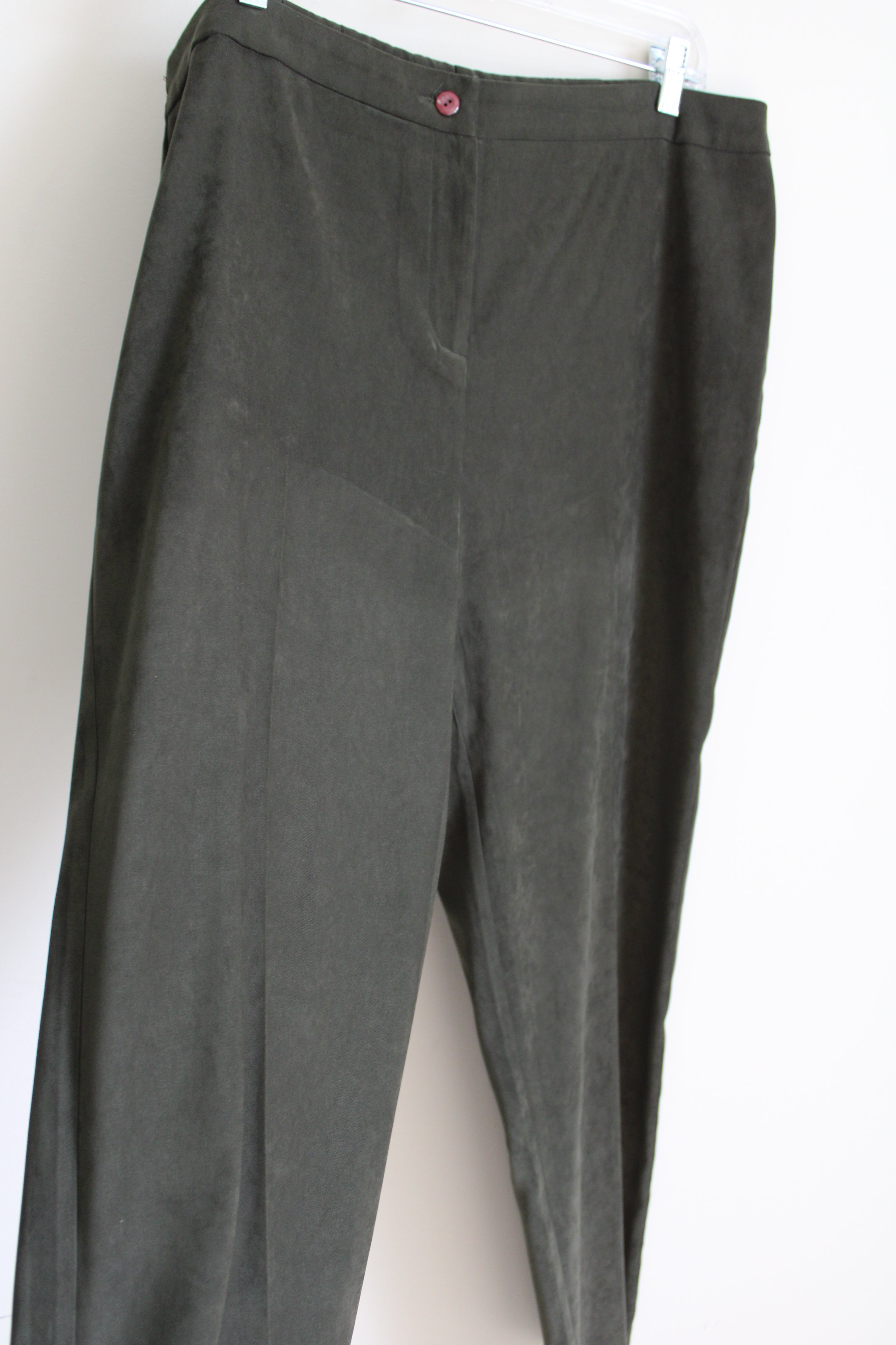 Requirements Olive Green Sueded Pants | 14