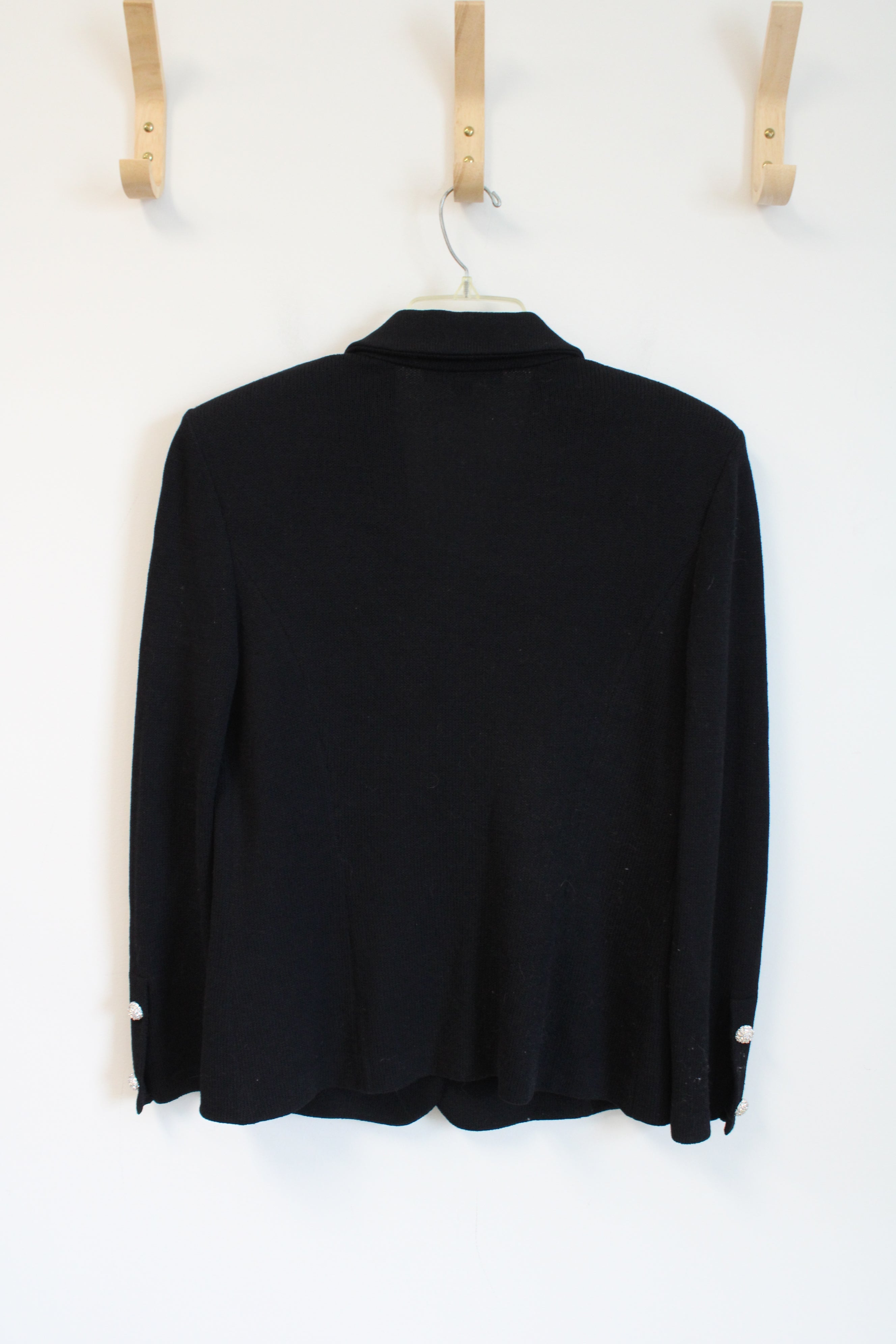 St. John Basics Black Knit Blazer Jacket | 8