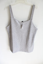 NEW Banana Republic Heathered Gray Rib Knit Tank Top | XXL