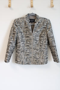 Lafayette 148 New York Brocade Gray Snakeskin Patterned Blazer Jacket | 6 Petite