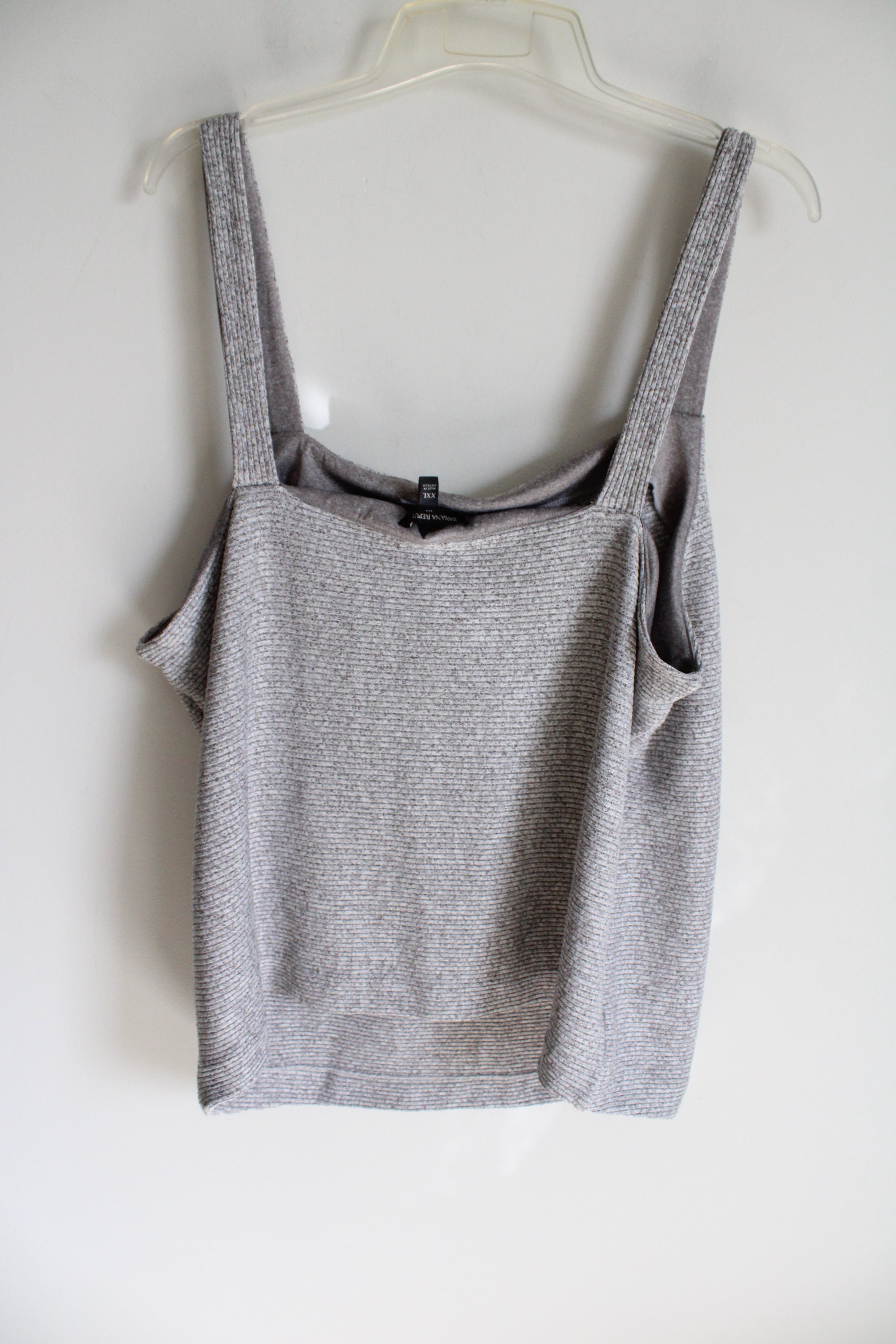 NEW Banana Republic Heathered Gray Rib Knit Tank Top | XXL