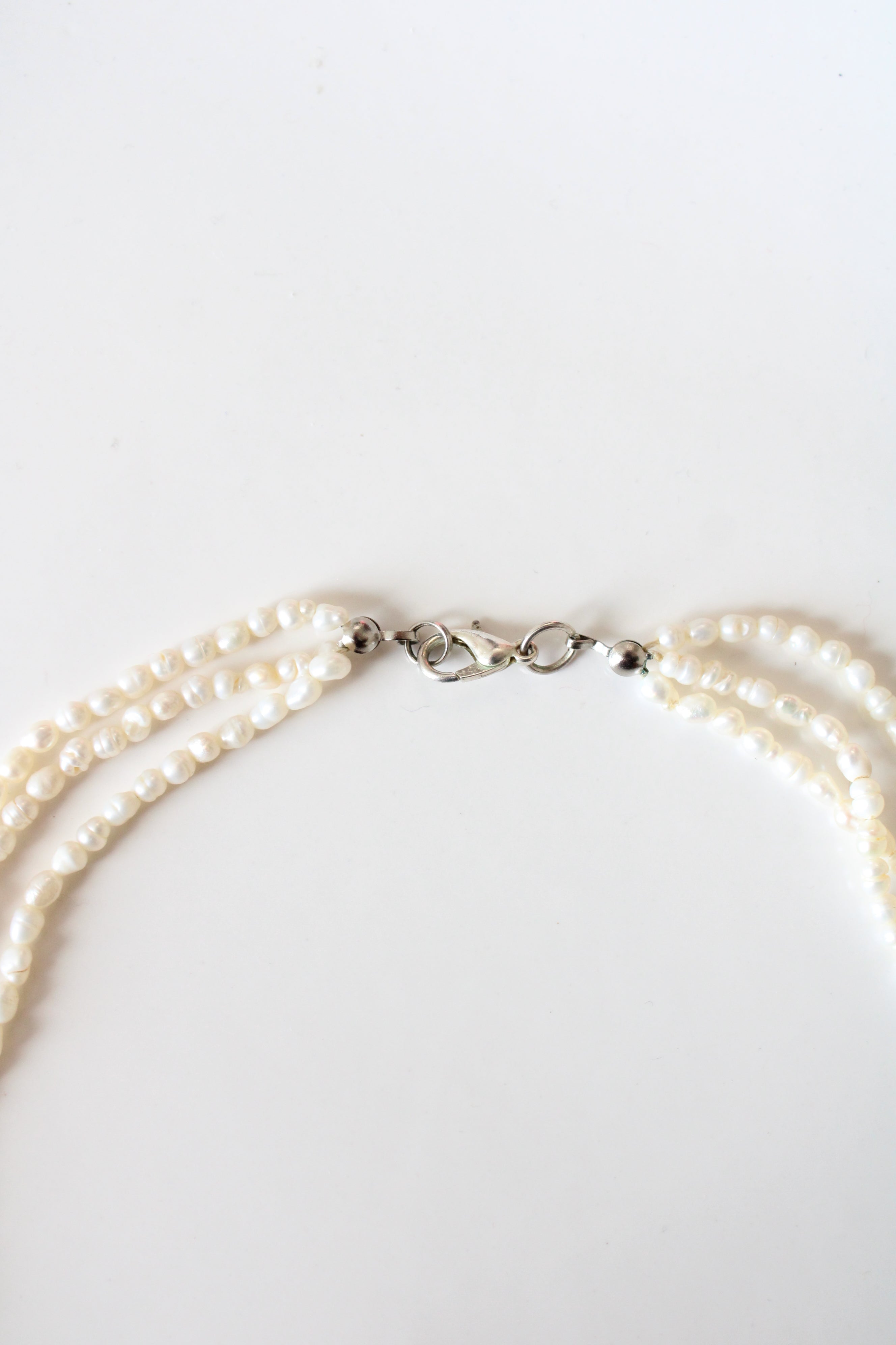 Layered 3 Strand Baroque Pearl Necklace