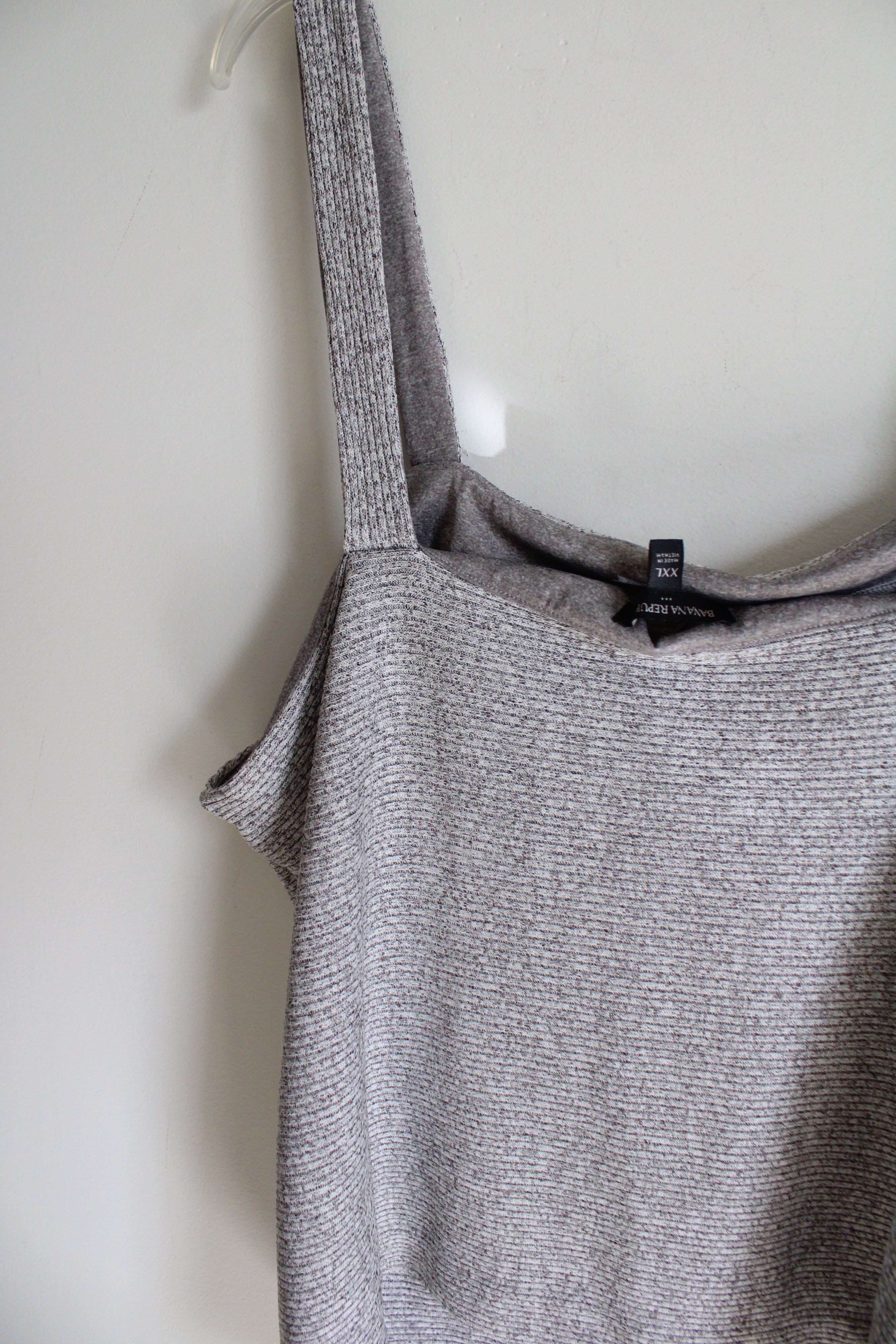 NEW Banana Republic Heathered Gray Rib Knit Tank Top | XXL