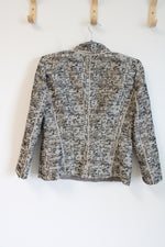 Lafayette 148 New York Brocade Gray Snakeskin Patterned Blazer Jacket | 6 Petite