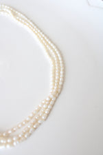 Layered 3 Strand Baroque Pearl Necklace