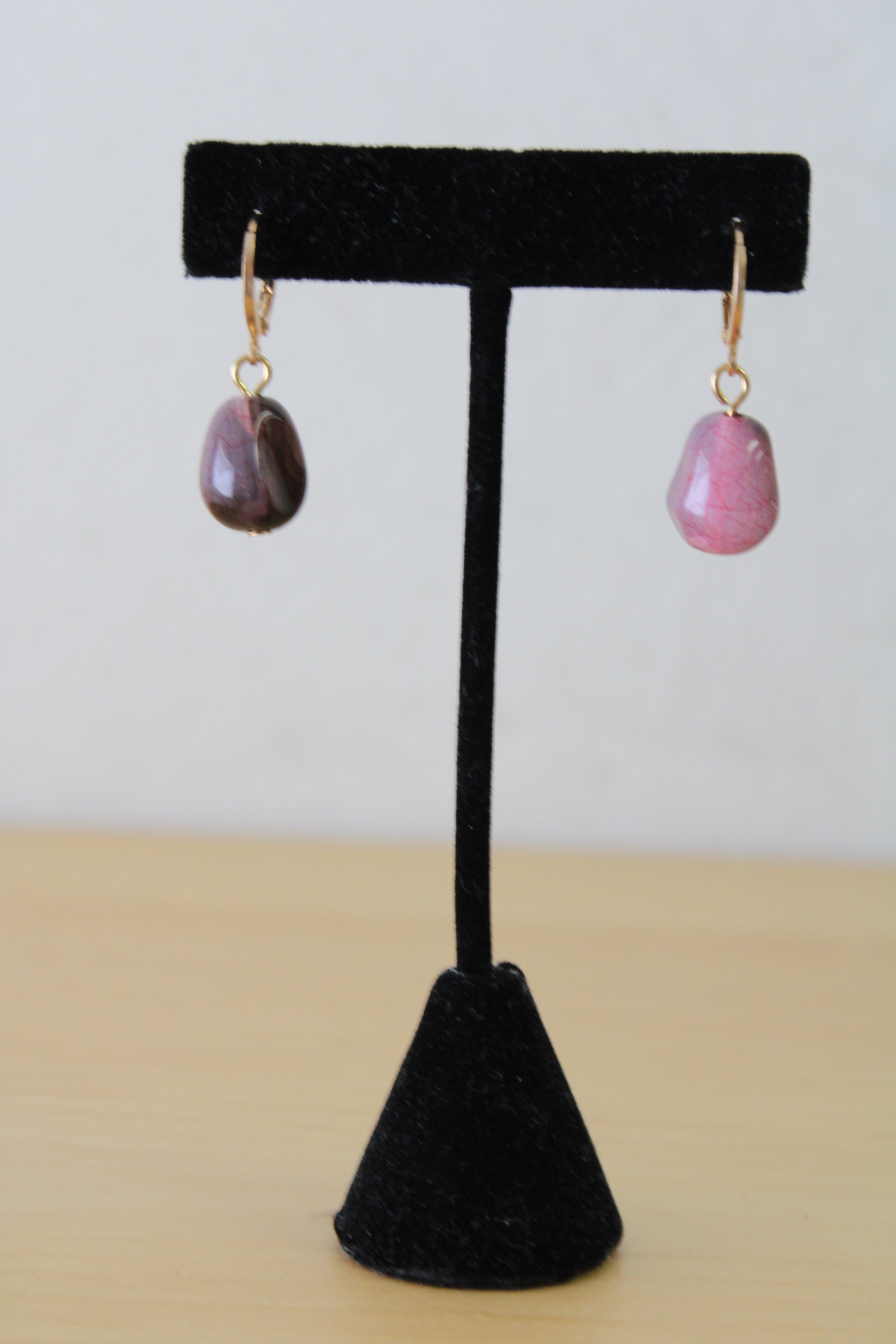 Green & Pink Dangle Earring Pair