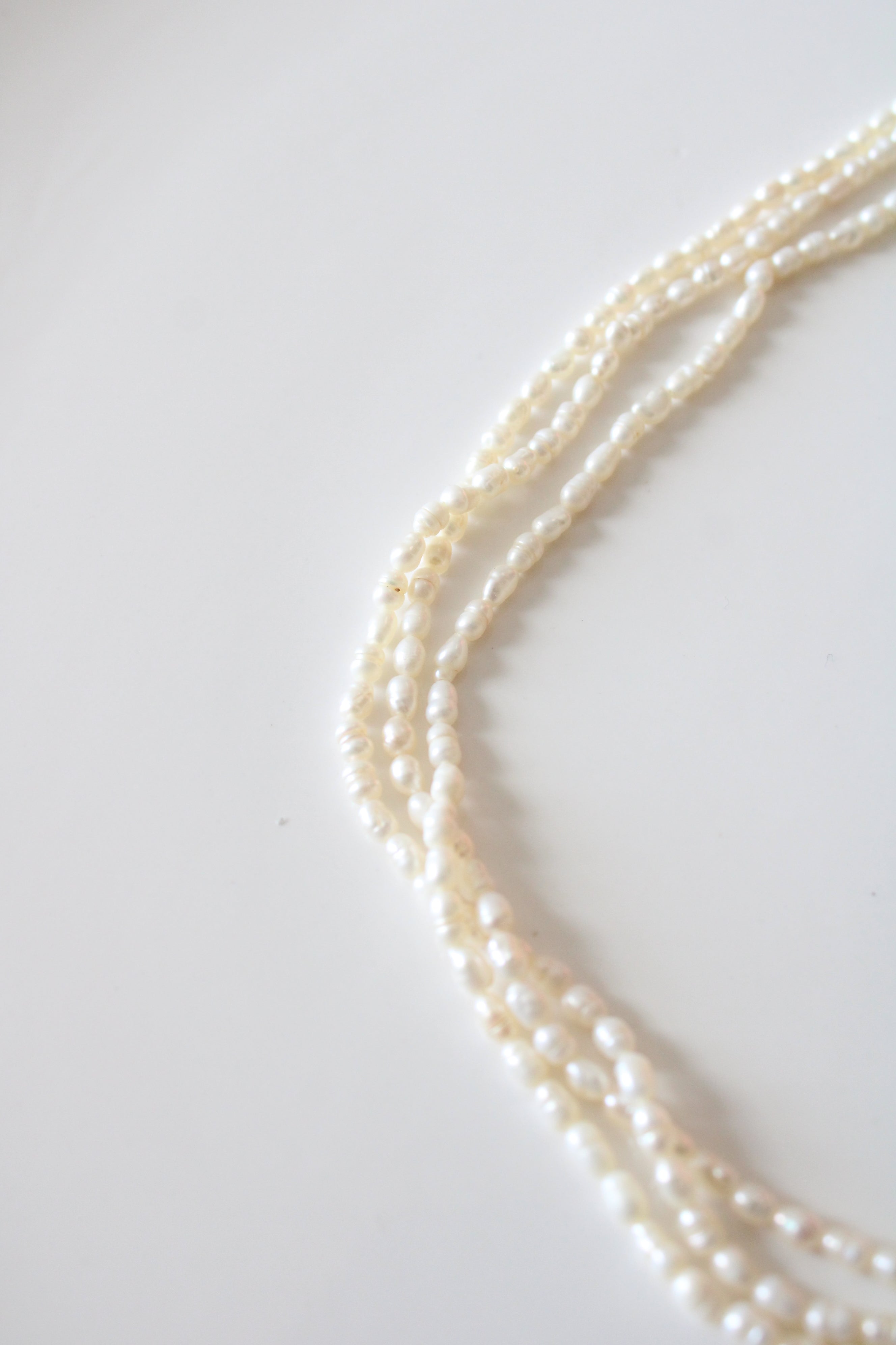 Layered 3 Strand Baroque Pearl Necklace