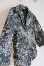 Lafayette 148 New York Helena Brocade Green Gray Floral Blazer Jacket | 10