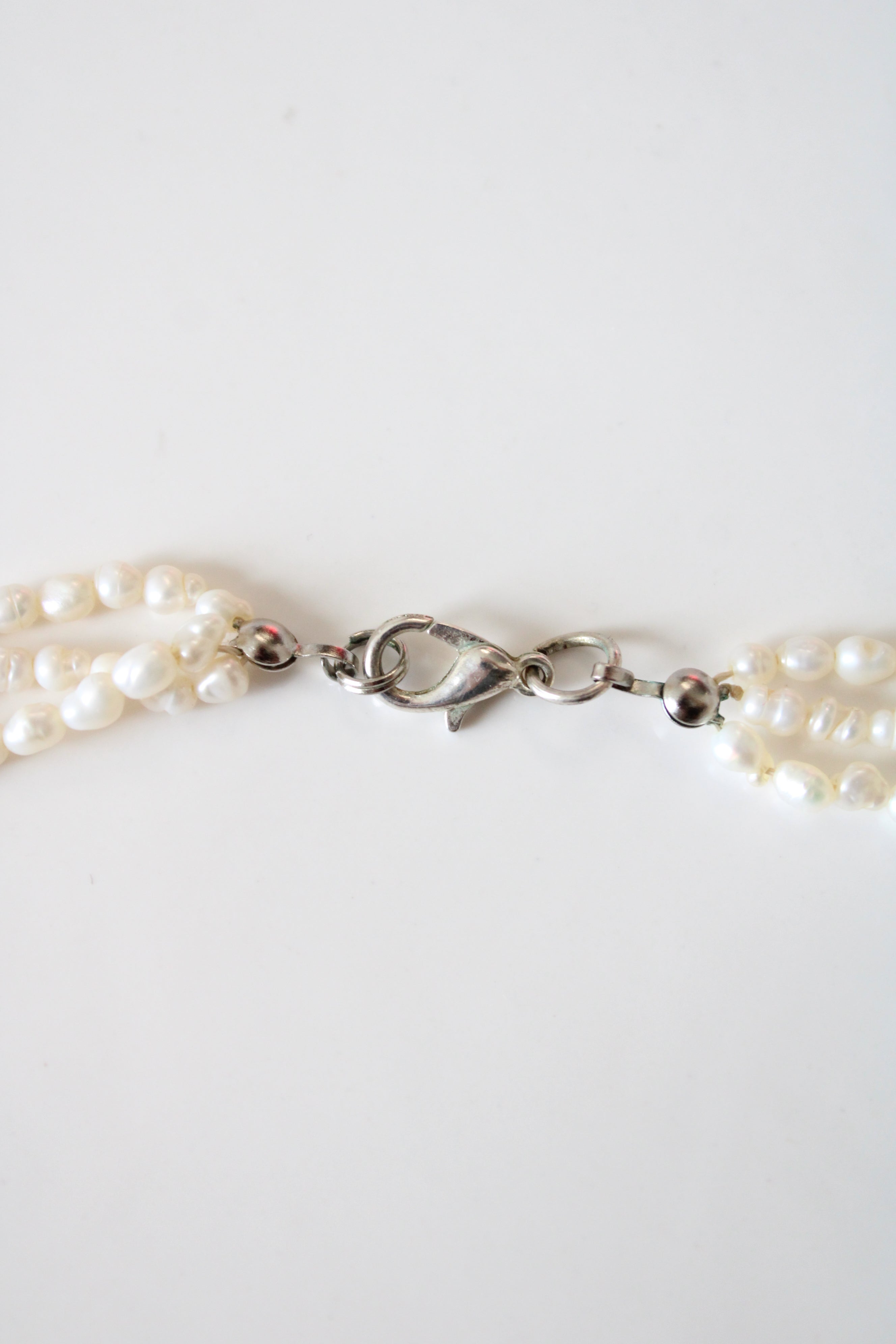 Layered 3 Strand Baroque Pearl Necklace