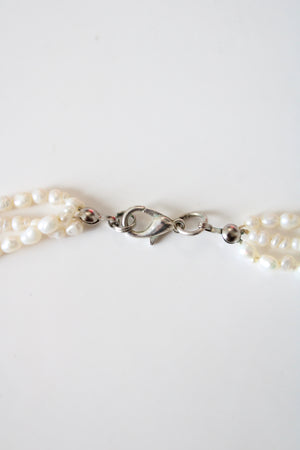 Layered 3 Strand Baroque Pearl Necklace