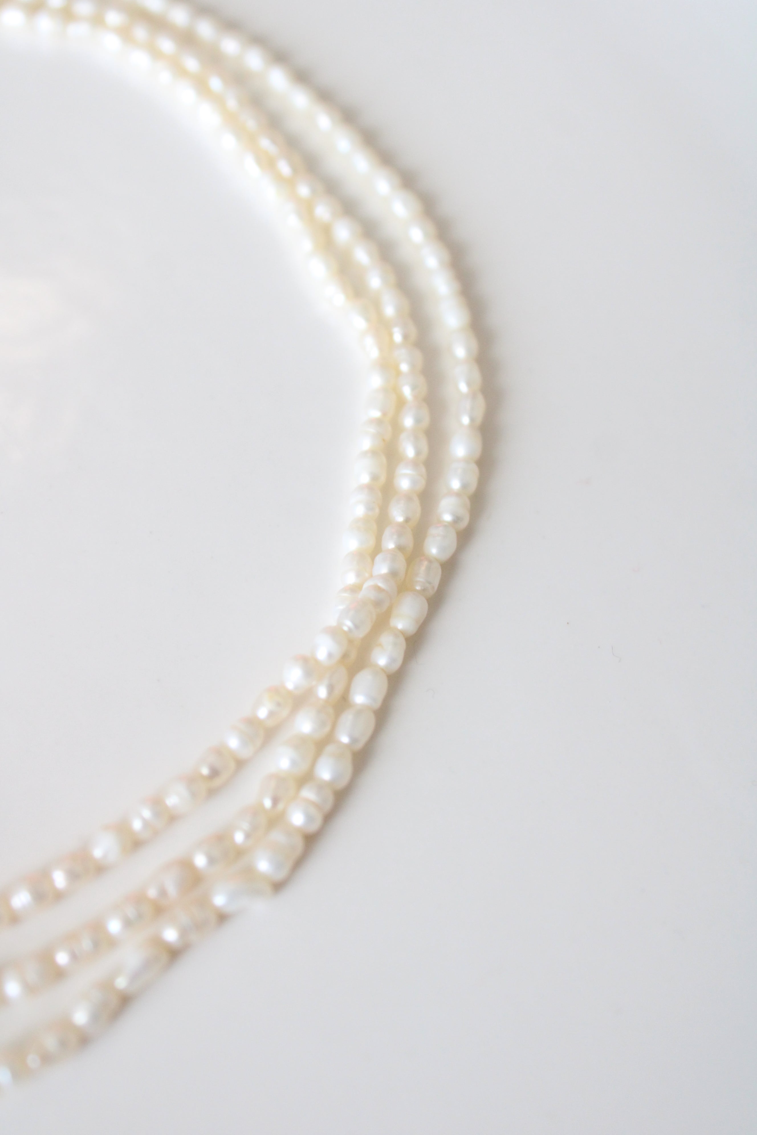 Layered 3 Strand Baroque Pearl Necklace