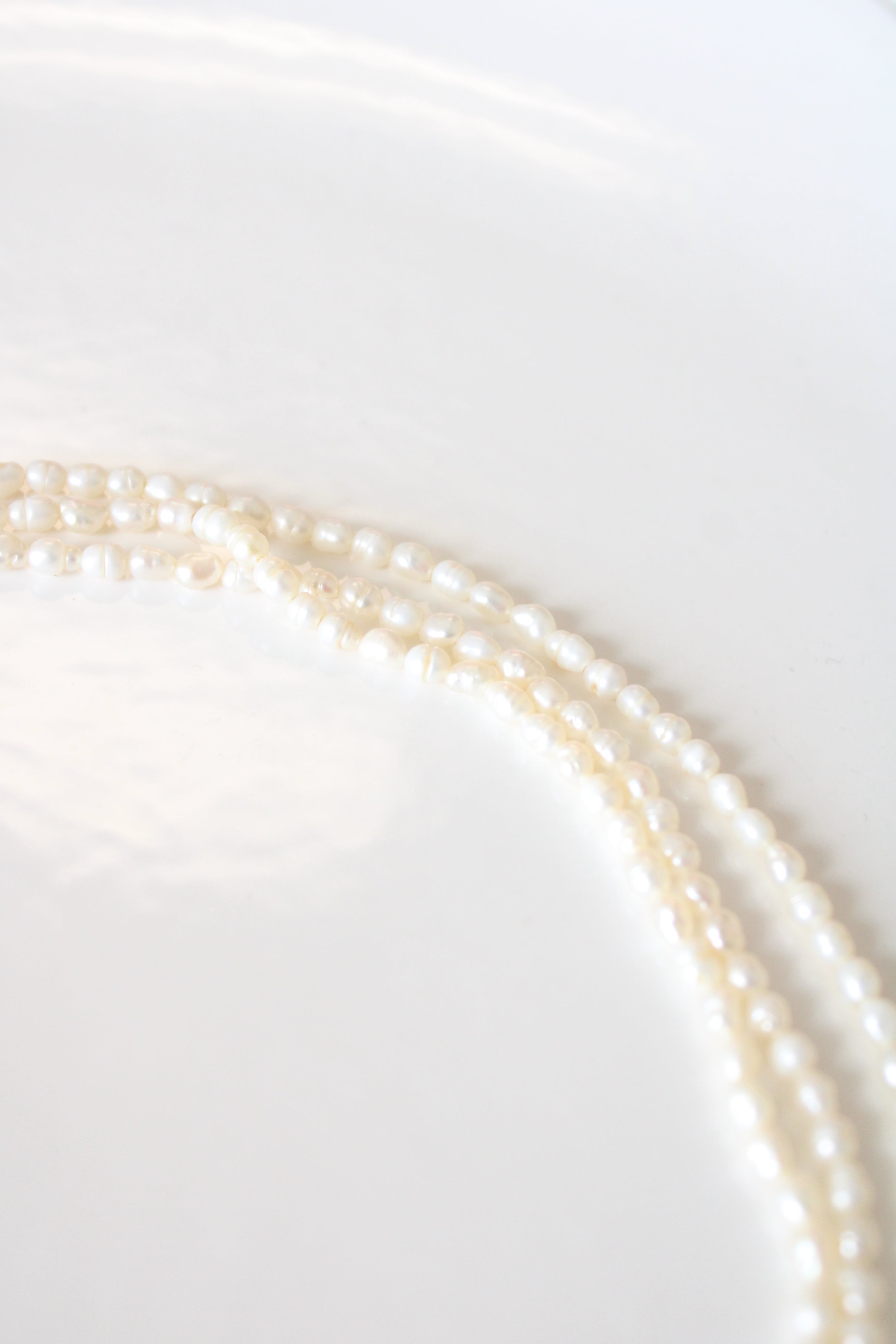 Layered 3 Strand Baroque Pearl Necklace