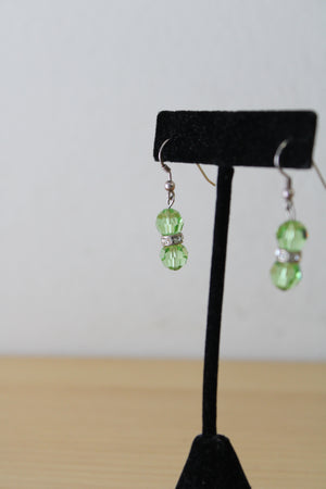 Green & Pink Dangle Earring Pair