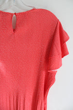 Adrianna Papell Coral Pink Dotted Pleat Blouse | L