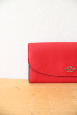Coach Bright Red Leather Wallet