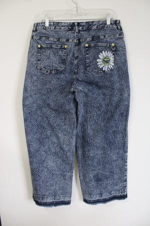 LOGO Smiley World Wide Leg Acid Wash Jeans | 12