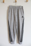 Adidas Gray & Black Fleece Lined Jogger Sweatpants | Youth M (10/12)