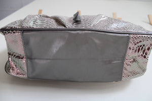 NEW Rebel By Rhianna Alligator Silver Metallic Patterned Tote