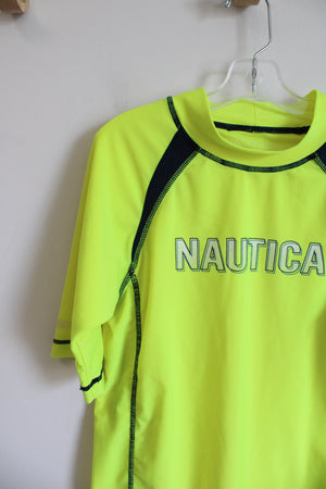 Nautica Neon Yellow Rash Guard Shirt | Youth L (14/16)