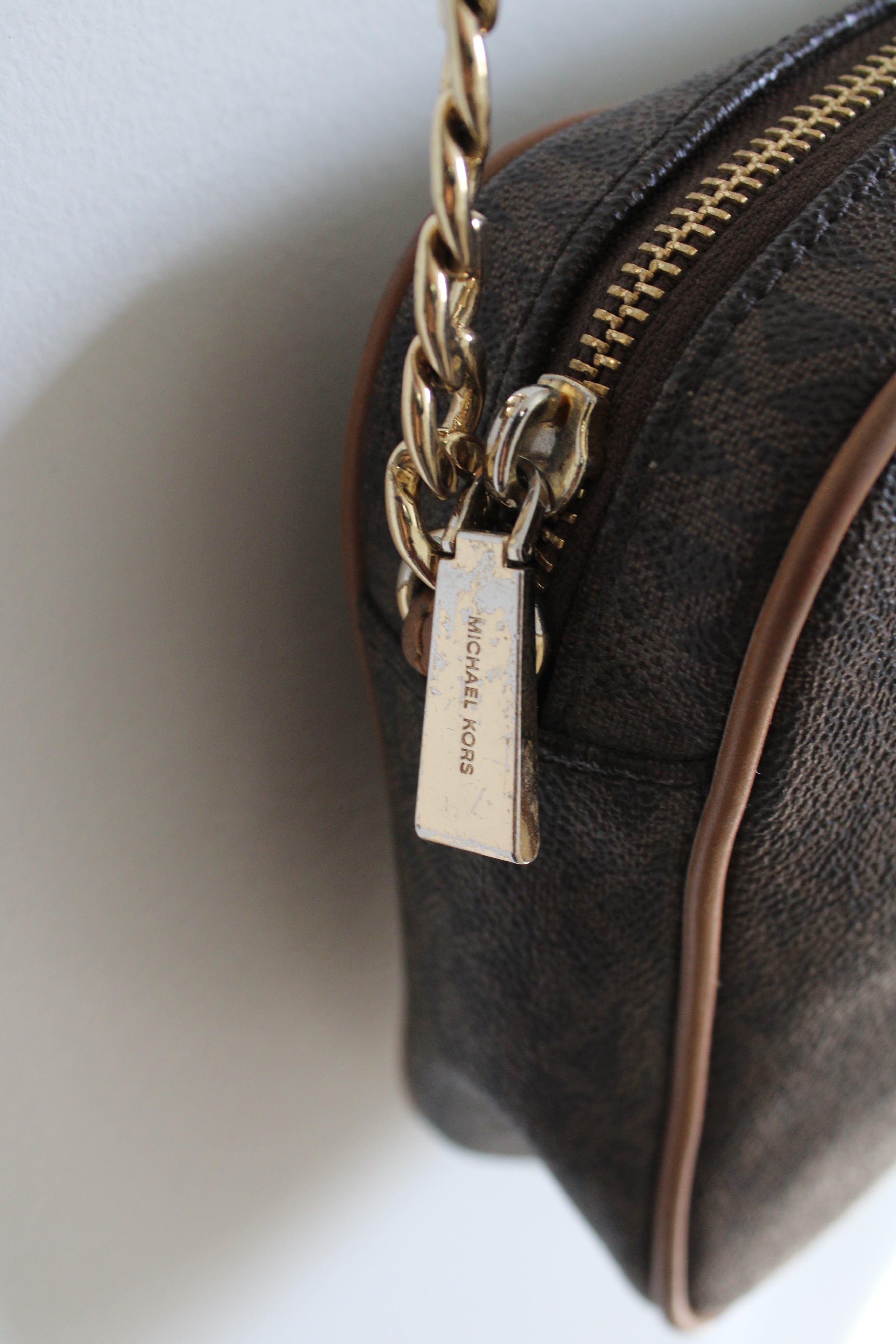 Michael Kors Brown Monogram Crossbody Purse