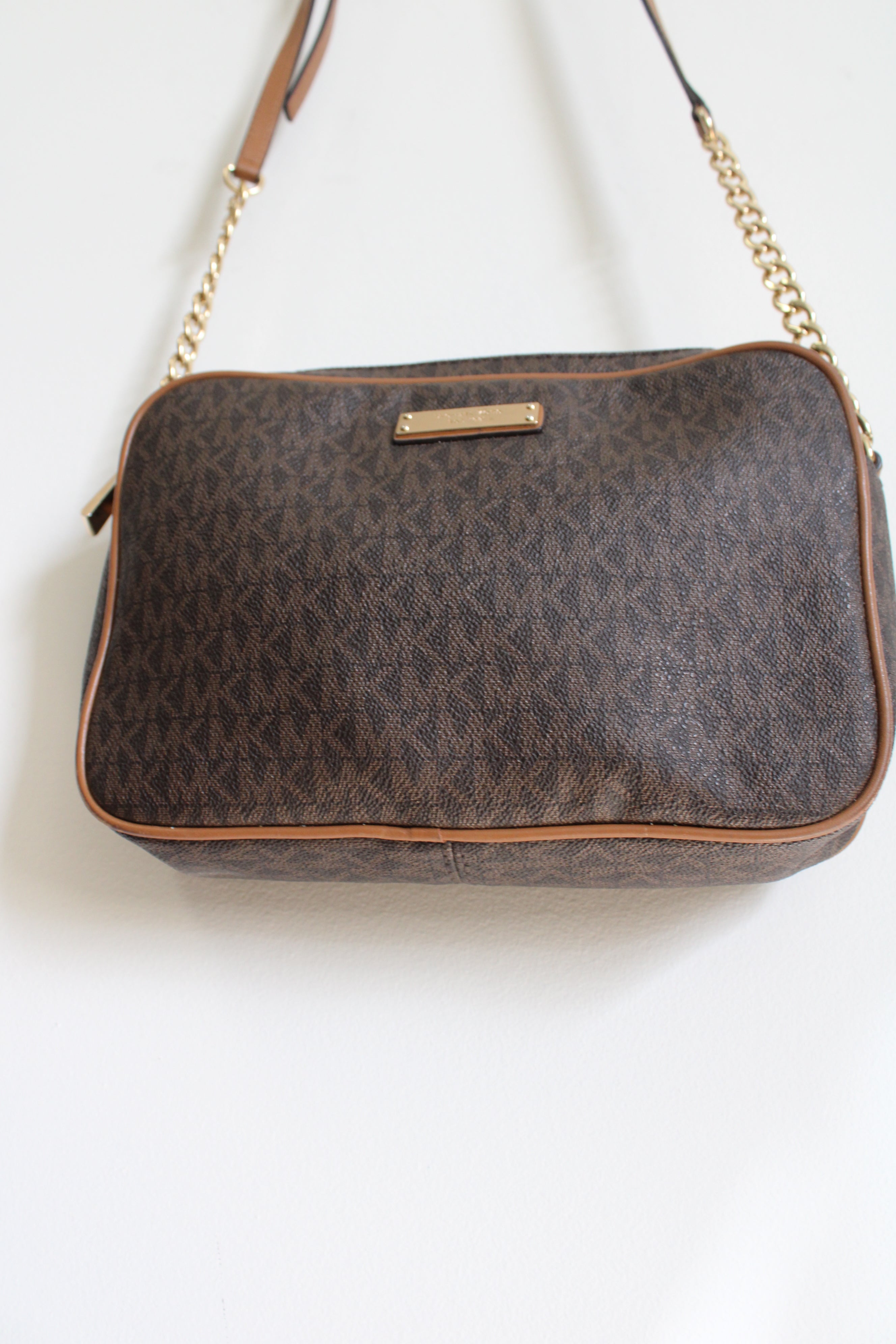 Michael Kors Brown Monogram Crossbody Purse