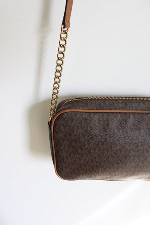 Michael Kors Brown Monogram Crossbody Purse