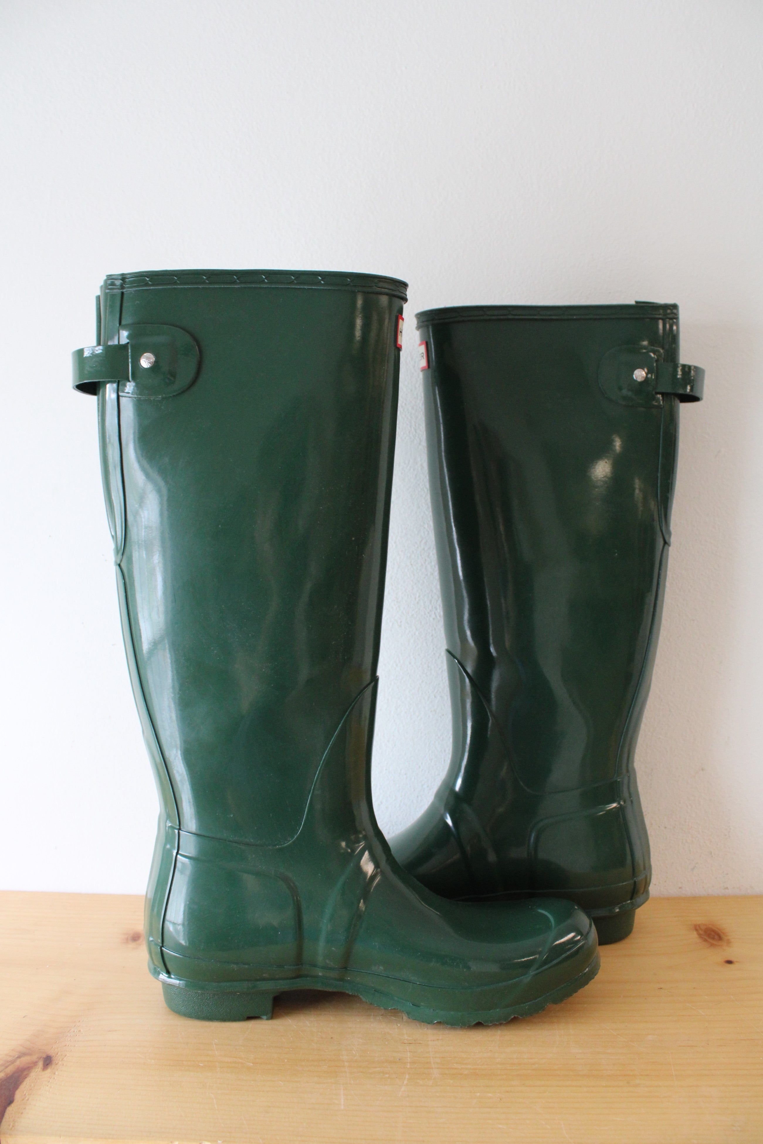 Hunter Original Tall Forrest Green Rubber Rain Boots | Size 9