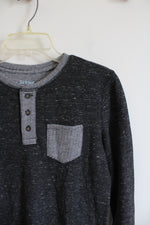 Cat & Jack Heathered Dark Gray Henley Shirt | Youth L (12/14)