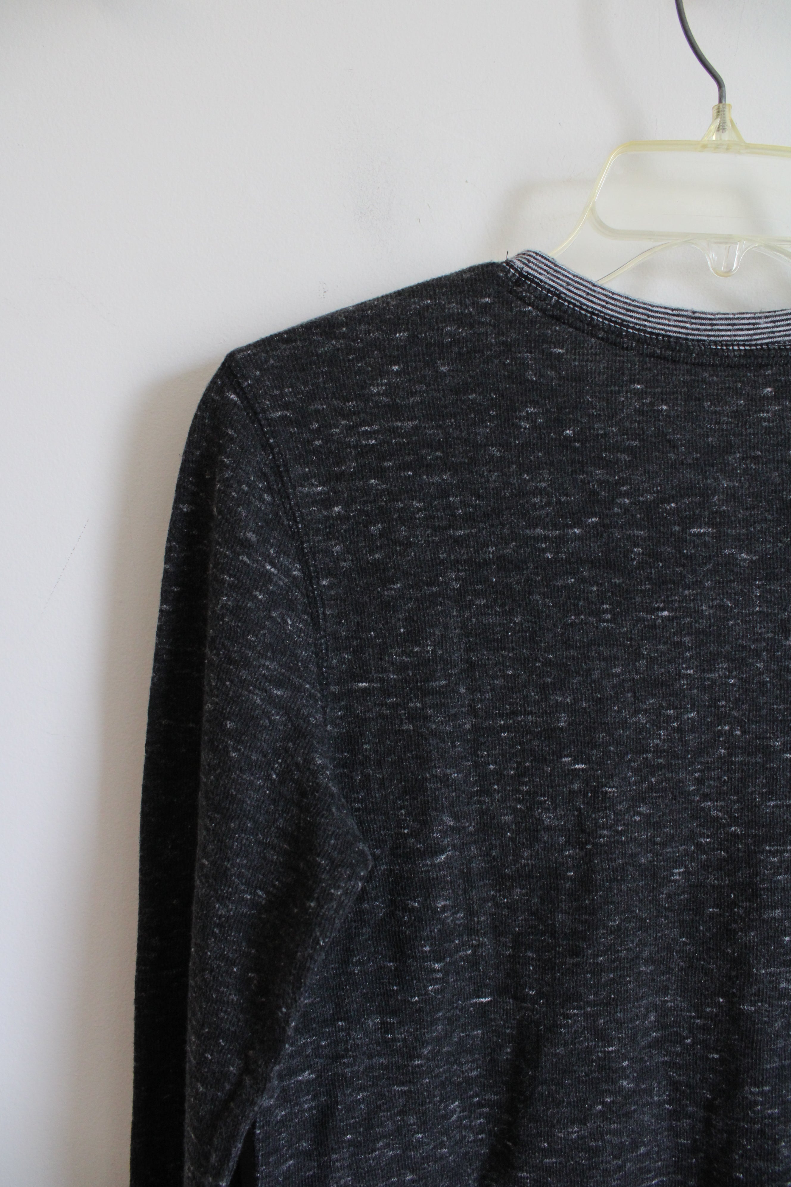 Cat & Jack Heathered Dark Gray Henley Shirt | Youth L (12/14)