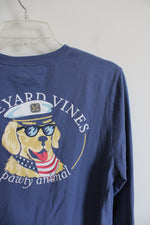 Vineyard Vines Party Animal Dog Blue Long Sleeved Shirt | Youth XL (18)