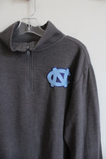 Faded Glory Blue North Carolina Patch Gray Quarter Zip Sweatshirt | Youth XL (14/16)