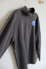 Faded Glory Blue North Carolina Patch Gray Quarter Zip Sweatshirt | Youth XL (14/16)