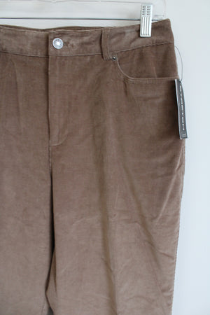 NEW Rafaella Brown Corduroy Straight Fit Pants | 10