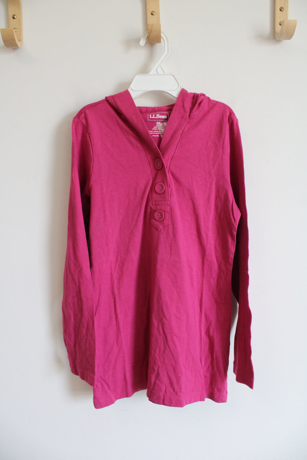 L.L. Bean Pink Cotton Hooded Dress | Youth 8