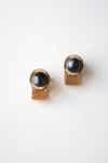 Anson Black Cabochon Gold Cufflinks