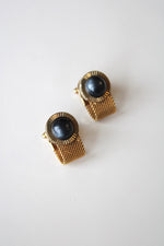 Anson Black Cabochon Gold Cufflinks