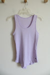 Under Armour Light Purple Ribbed Curved Hem Athletic Tank Top | Youth L (14/16)