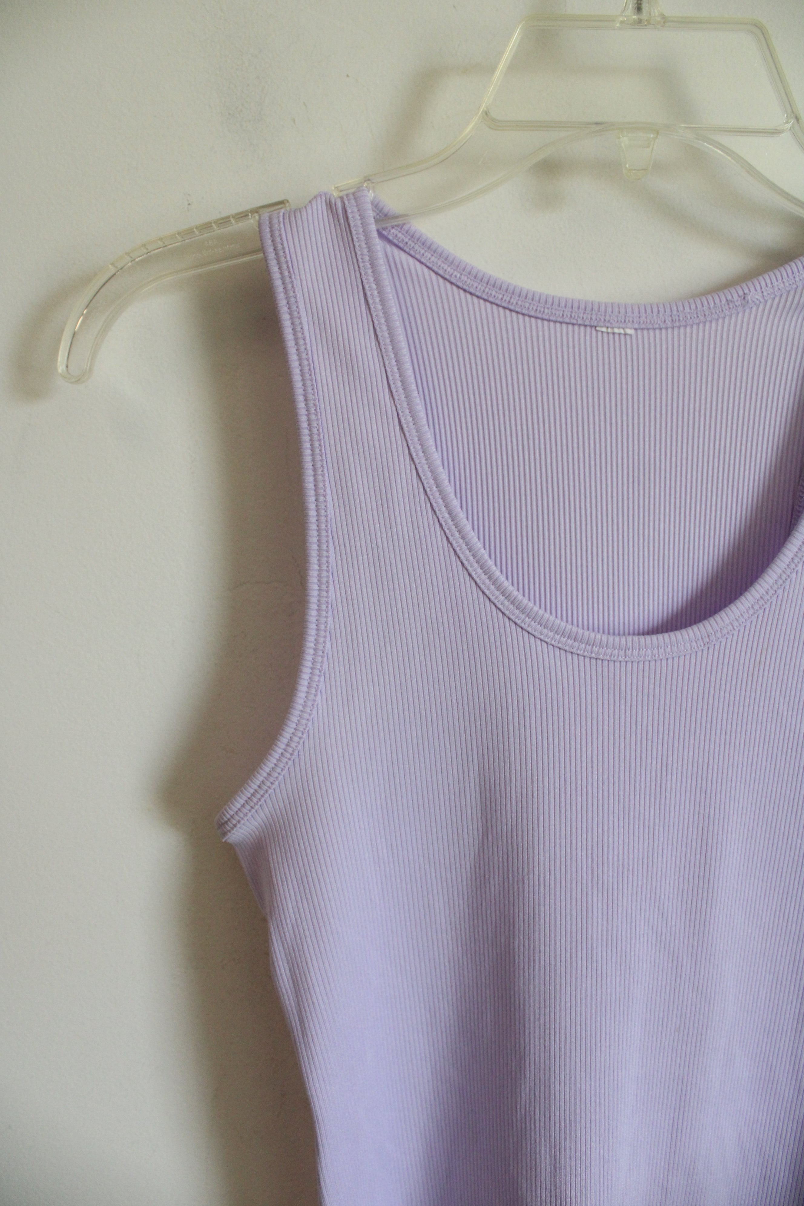 Under Armour Light Purple Ribbed Curved Hem Athletic Tank Top | Youth L (14/16)