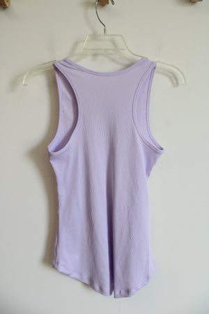 Under Armour Light Purple Ribbed Curved Hem Athletic Tank Top | Youth L (14/16)