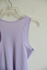 Under Armour Light Purple Ribbed Curved Hem Athletic Tank Top | Youth L (14/16)