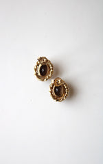 Anson Black Cabochon Gold Cufflinks