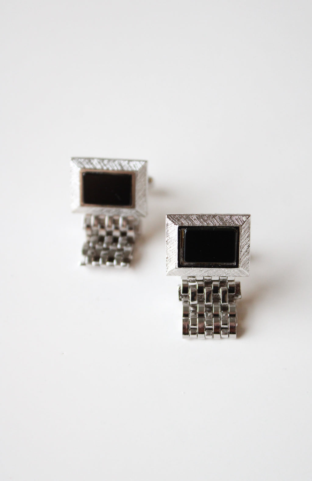 Silver Black Onyx Cuff Links