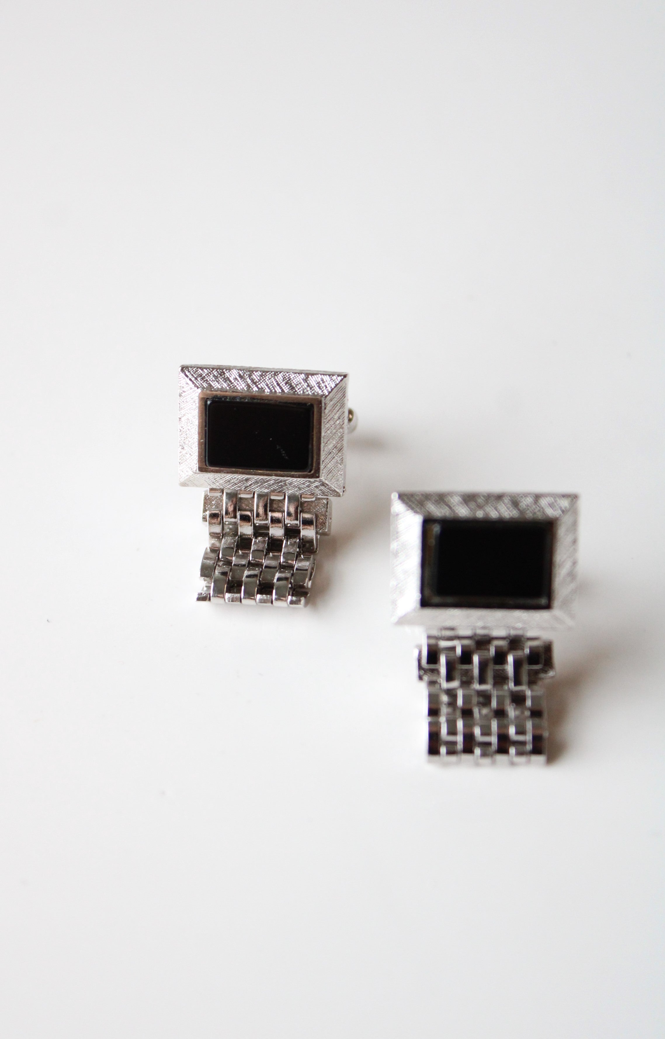 Silver Black Onyx Cuff Links