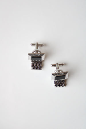 Silver Black Onyx Cuff Links