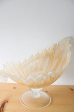 Vintage Large Murano Glass Nautical Shell Shaped Footed Centerpiece