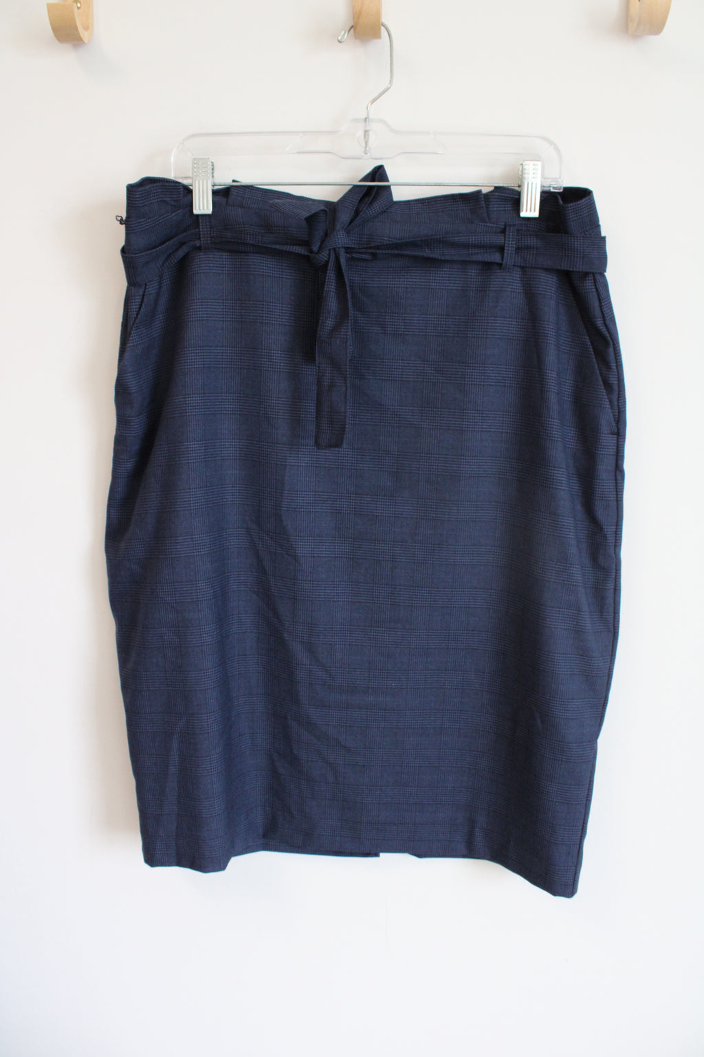 Banana Republic Blue Plaid Tie Waist Skirt | 14