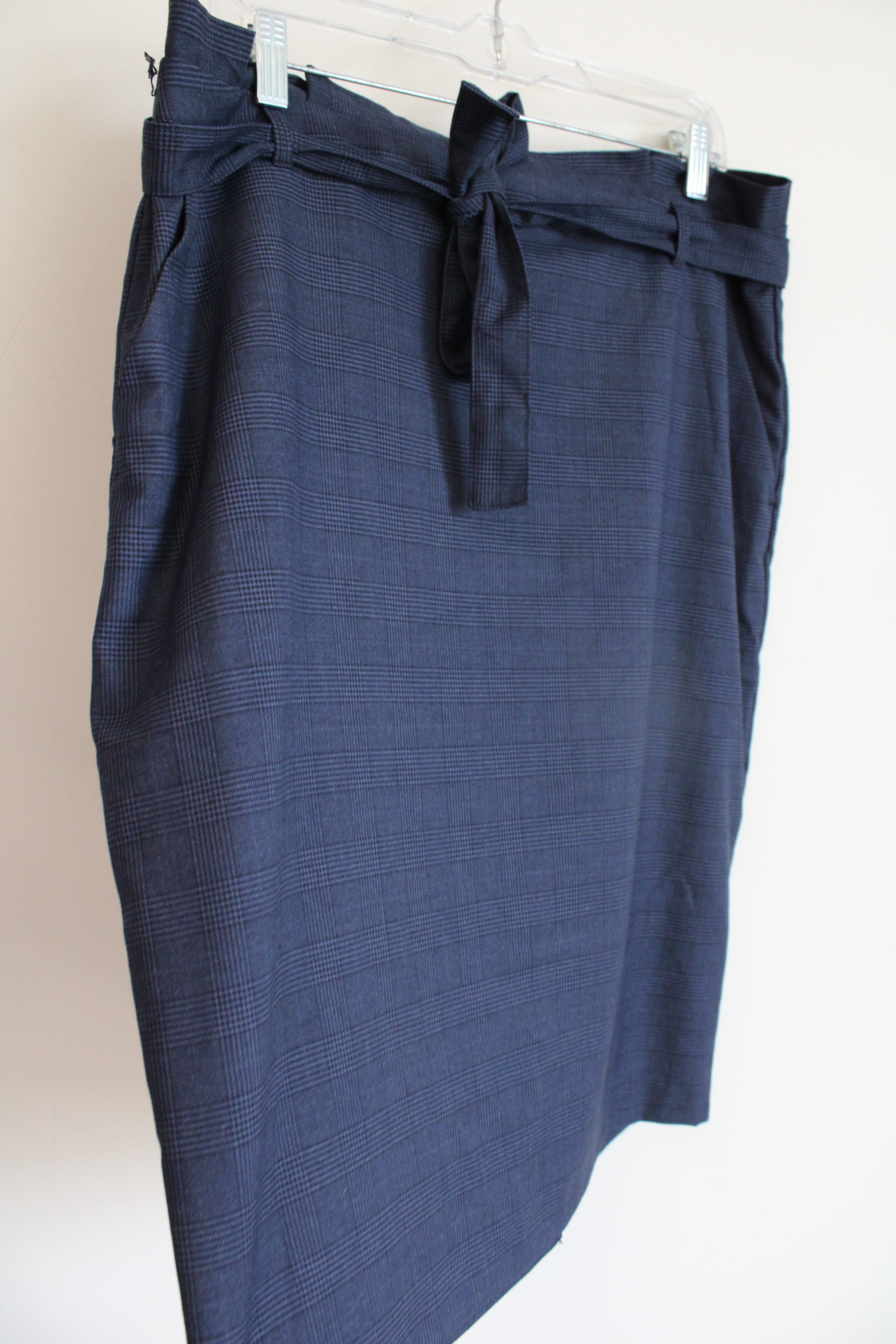 Banana Republic Blue Plaid Tie Waist Skirt | 14