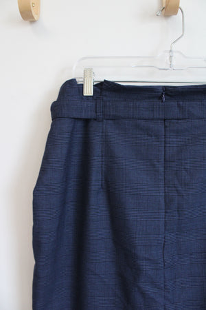 Banana Republic Blue Plaid Tie Waist Skirt | 14