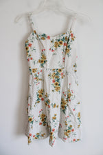 Old Navy Cream Floral Linen Blend Cami Dress | S