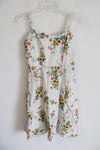 Old Navy Cream Floral Linen Blend Cami Dress | S